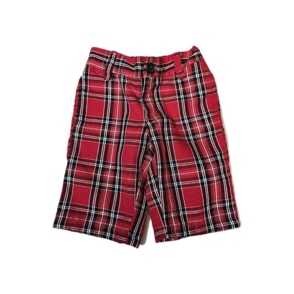 Koala Kids Baby Boys  Red Plaid  Pants 0-3 Months Lined